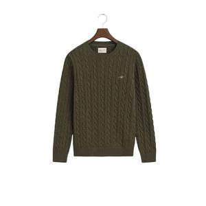 8050601-384-round-neck-sweater-gant-cable-khaki-green-mel
