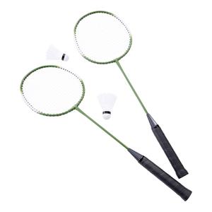 p4f200050-badminton-set-with-2-rackets-2-speed-shuttlecocks-in-a-tube-in-a-carry-bag-with-a-hanging-tag-pure4fun-fc-black-green-one-size